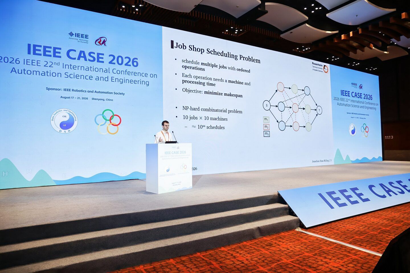 Jonathan Hoss presenting at IEEE CASE 2026 in Shenyang, China